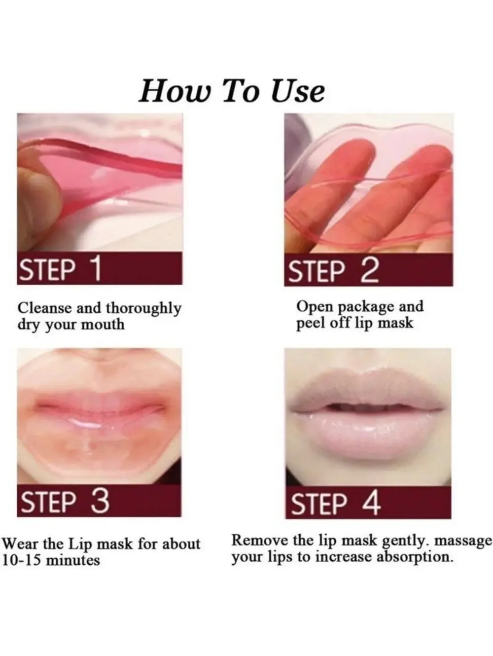 5pk Lip Care Mask Nourishing Repairing Lip Patches Plumping with Collagen